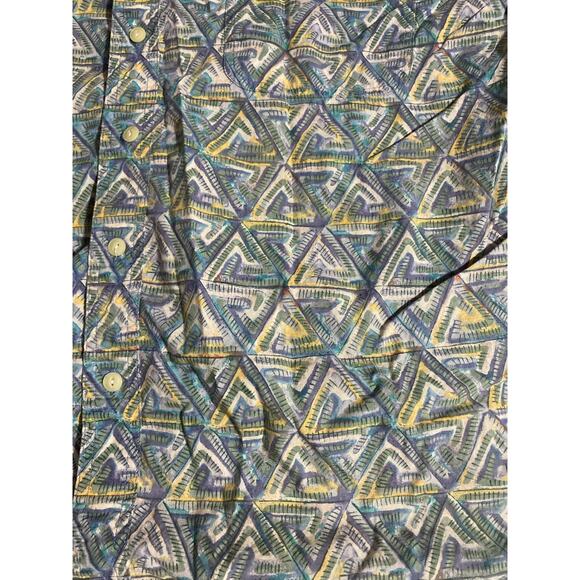 Vintage Chaps Geometric Print Shirt Retro Classic Sz XL - Picture 3 of 4